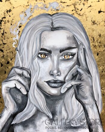 First35361 Last35361-Smoking girl-Akryl