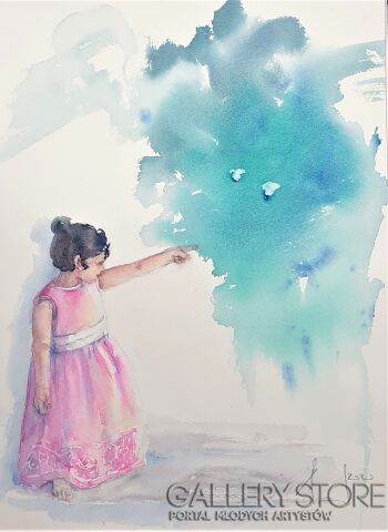 First26826 Last26826-PLAYING WITH GHOST IN PINK DRESS 2020.046-Akwarela