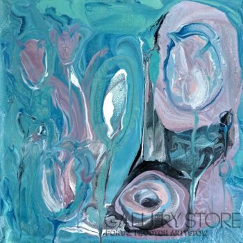First26826 Last26826-ROSES AND GUNS. AND TULIPS syntetic resin -Technika mieszana
