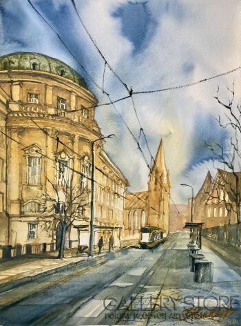 First33273 Last33273- Poznań - Collegium Maius -Akwarela