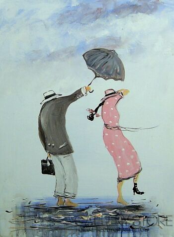 First27147 Last27147-Sukienka w grochy i parasol...-Akryl