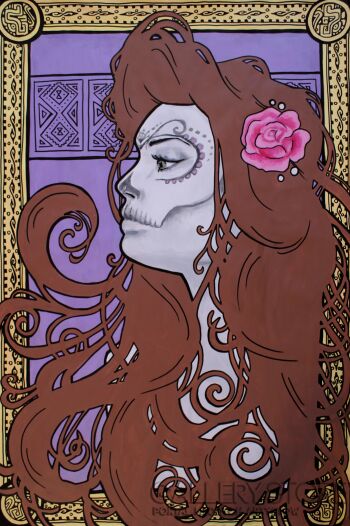 First31821 Last31821-Sugar skull Lady-Technika mieszana
