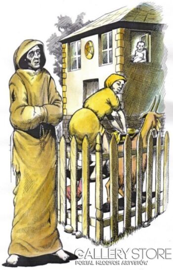 First25856 Last25856-Tarot Apokalipsy - 7 denarów - Nie pożądaj żony bliźniego swego ani żadnej rzeczy która jego jest-Rysunek