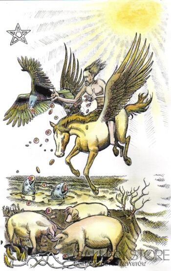 First25856 Last25856-Tarot Apokalipsy - Rycerz Denarów - Nauczanie-Rysunek