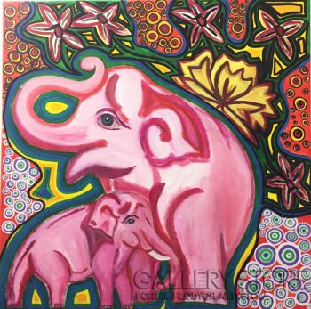 First29316 Last29316-Seeing pink elephants-Akryl