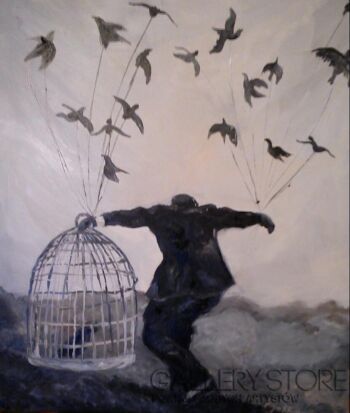 First29677 Last29677-men with birds-Akryl