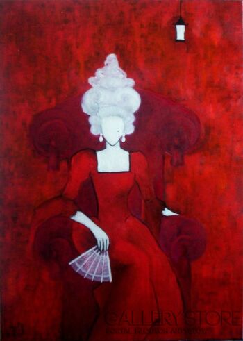 First28233 Last28233-Woman in red armchair SOLD-Olej
