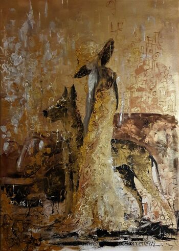 First32431 Last32431-LADY WITH A DOG-Akryl
