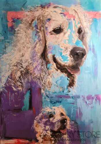 First32431 Last32431-WOMAN WITH DOGS-Akryl