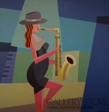 First35142 Last35142-"Girl and saxophone"-Akryl