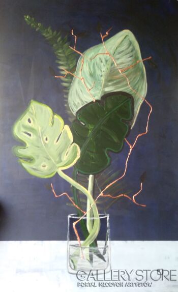First29201 Last29201-Palm tree vase.-Akryl