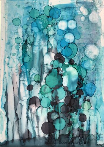 First34935 Last34935-Dancing in the turquoise garden-Technika mieszana