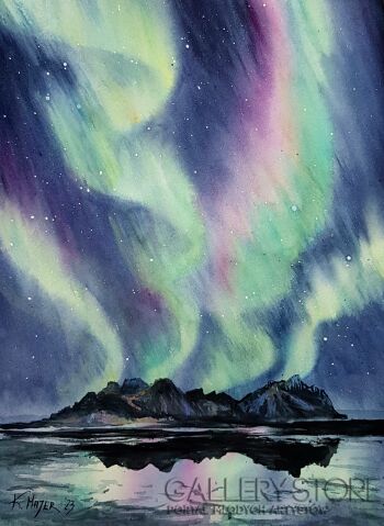 First29476 Last29476-Magiczne noce - Vestrahorn Islandia-Akwarela