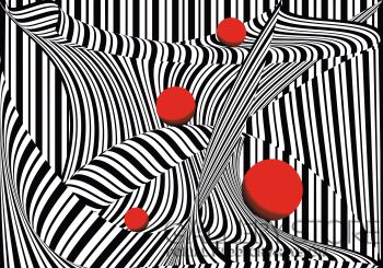 First33872 Last33872-OPTICAL ART WITH A RED BALL  007-Plakaty