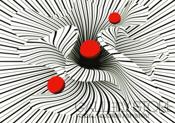 First33872 Last33872-OPTICAL ART WITH A RED BALL 012-Plakaty