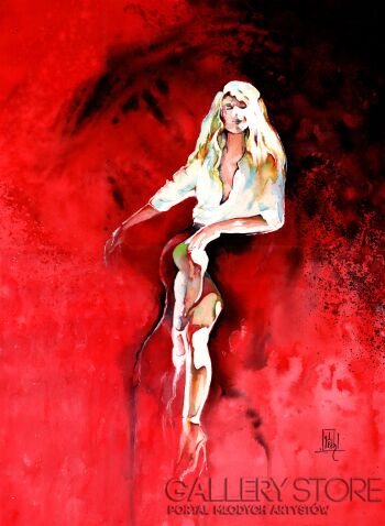 First32646 Last32646-Lady in Red-Akwarela