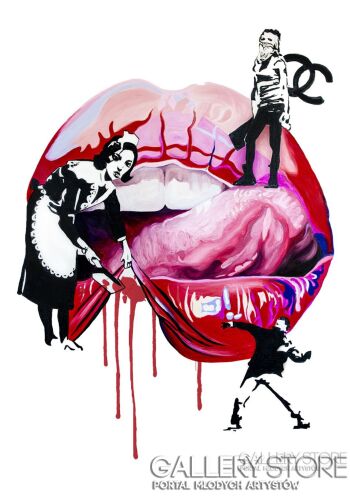 First37628 Last37628-Lips by Banksy-Olej