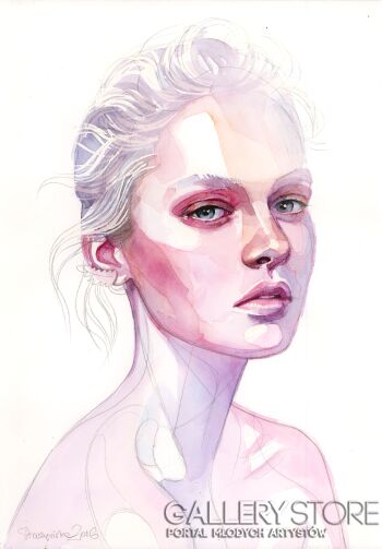 First27556 Last27556-Portret kobiety I-Akwarela