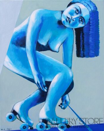 First1652 Last1652-Blue roller skater-Akryl