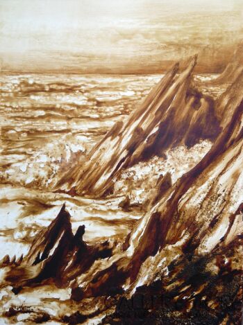 First1638 Last1638-Coffee painting: Dingle Peninsula. Slea Head -Technika mieszana