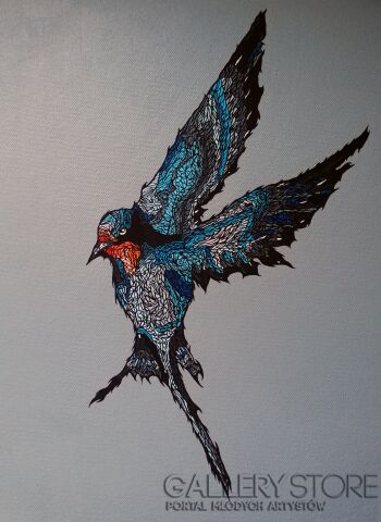 First31894 Last31894-GREY BIRD #1-Akryl