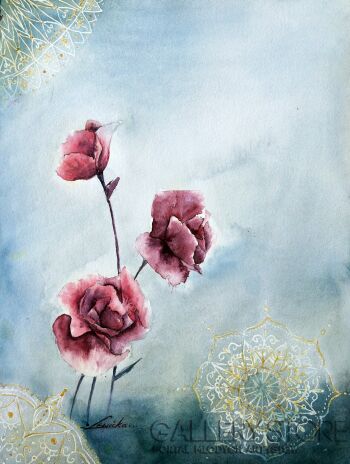 First28786 Last28786-Oriental Flowers-Akwarela