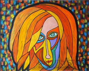 First40900 Last40900-PORTRET MUZY PICASSA -FRANCOISE GILOT-Olej