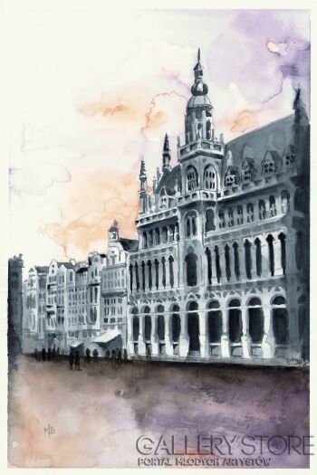 First37848 Last37848-Muzeum Miejskie na Grand-Place - Bruksela-Akwarela
