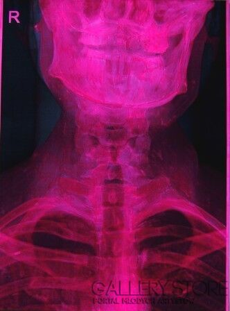 First26353 Last26353-Pink Skull-Technika mieszana