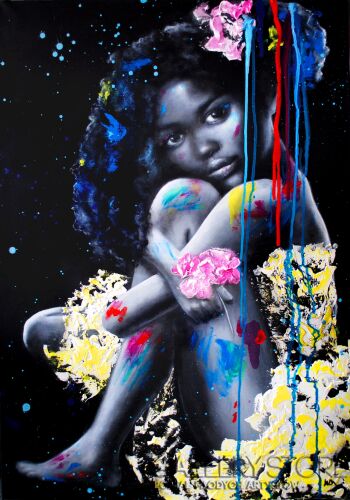 First30691 Last30691-Midnight flowers IV-Akryl