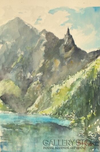 First33818 Last33818-,,Morskie Oko-widok na Mnich,,-Akwarela