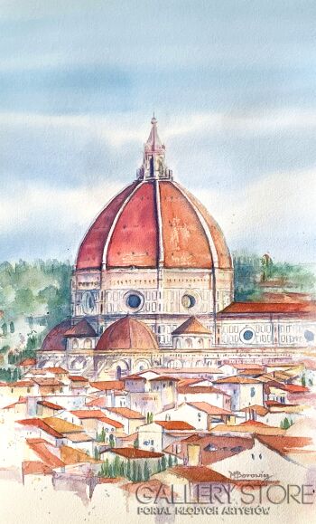 First34402 Last34402-Nad dachami Florencji -Akwarela
