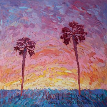 First31889 Last31889-Purple sky, palms-Olej