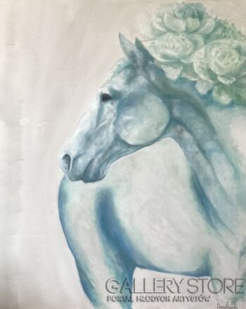 First37692 Last37692-Horse with flowers II-Technika mieszana