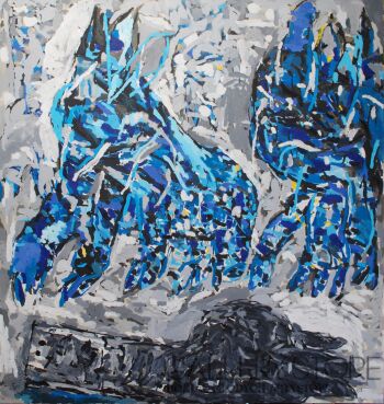 First29067 Last29067-z cyklu Pies "two blue dogs" -Olej