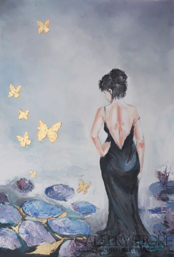 First26445 Last26445-Gold butterfly-Akryl