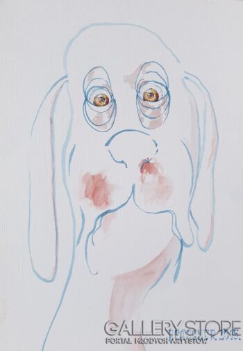First35900 Last35900-Charlie the Dog ( w oprawie)-Akwarela