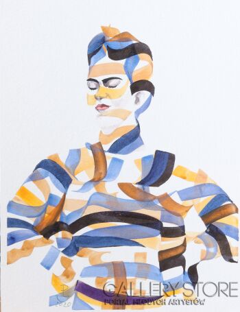 First31166 Last31166-Frida dumny portret jesienny.-Akwarela