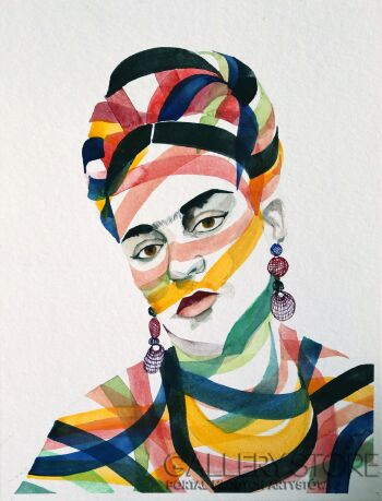 First31166 Last31166-Frida jej portret. -Akwarela