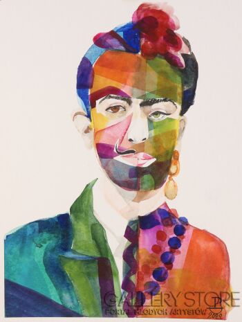 First31166 Last31166-Fridali portret surrealistyczny-Akwarela