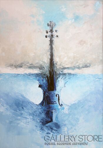 First34516 Last34516-Niebieskie Skrzypce-Giclee
