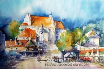First29283 Last29283-Kazimierz Dolny - rynek-Akwarela