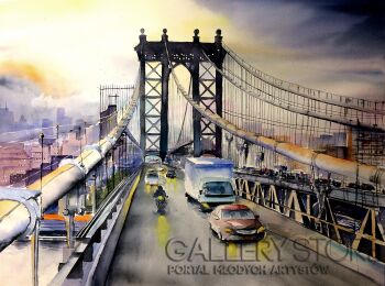 First29283 Last29283-The Manhattan Bridge-Akwarela