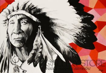 First27313 Last27313-Stary Indianin-Akryl