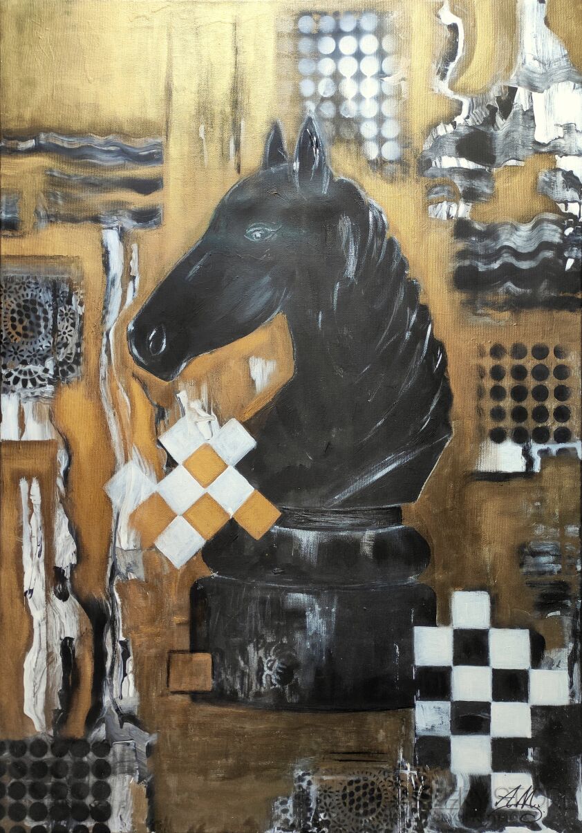 First31248 Last31248-Czarny Koń-Akryl