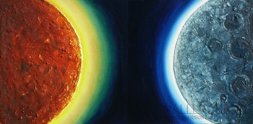 First151 Last151-z serii "Kosmos" dyptyk "SOL i LUNA"-Olej