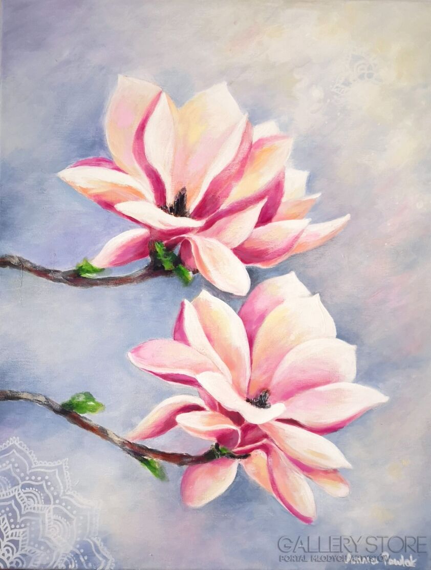 First30088 Last30088-"Kwiaty magnolii"-Akryl