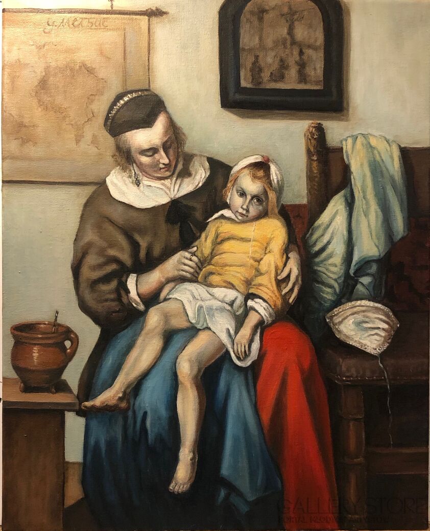 First37814 Last37814-Kopia obrazu: A sick child Gabriel Metsu-Olej
