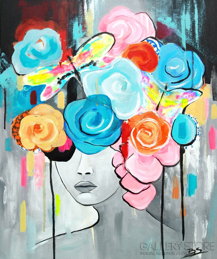 First34240 Last34240-Kolorowe myśli motyle-Akryl