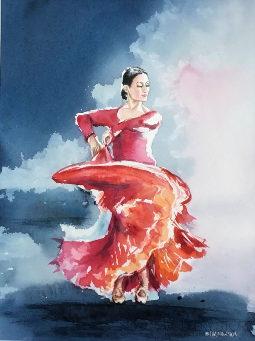 First32907 Last32907-Flamenco-Akwarela